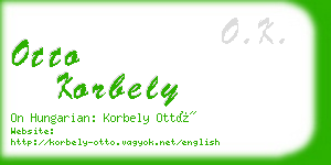 otto korbely business card